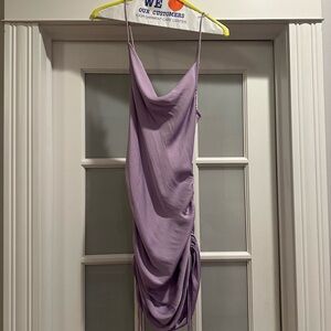 Lavender Draped Slip Dress